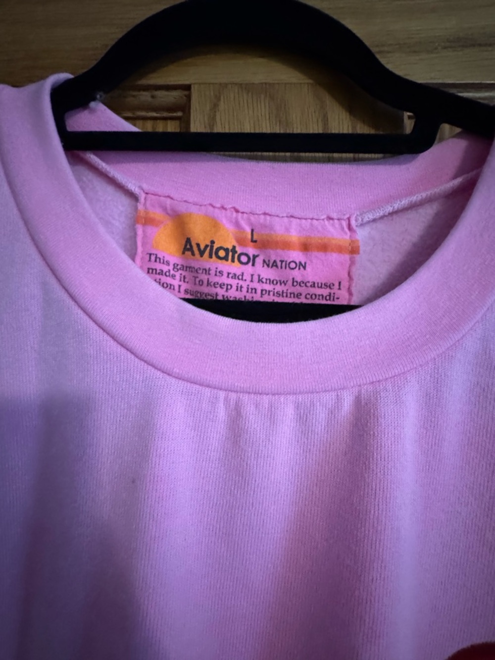 Aviator Nation Pastel Pink Rainbow Crewneck - Picture 2 of 3